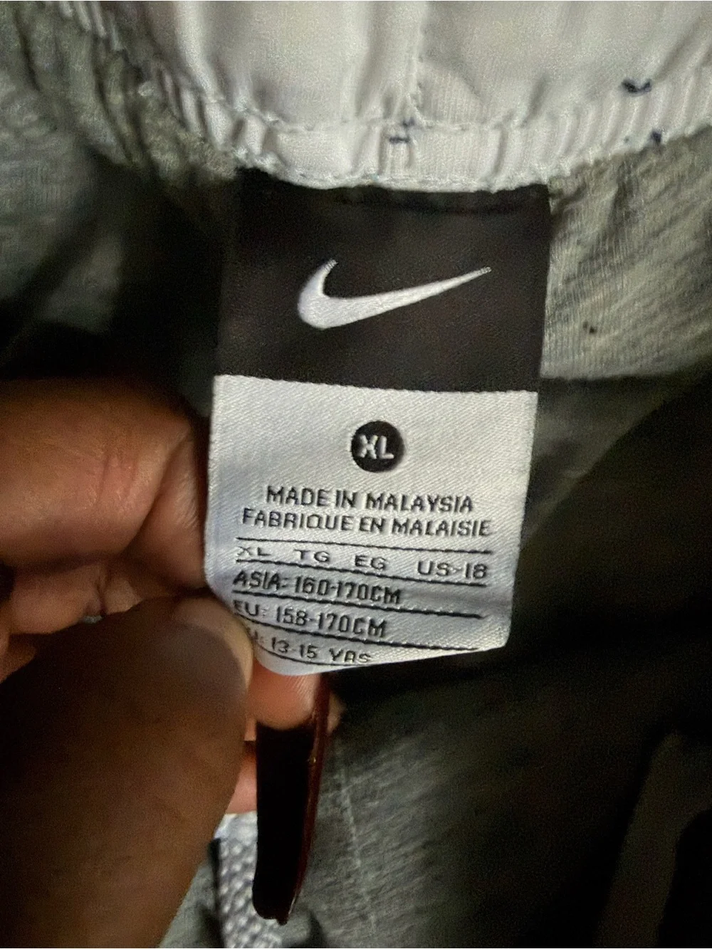Vintage Nike Navy and White Kids Athletic Pants